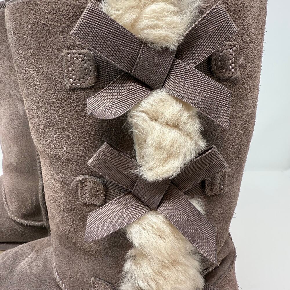 Koolaburra by Ugg Boots Women's 10 Brown Victoria Tall Boots Ribbon Bows EUC - Picture 5 of 11